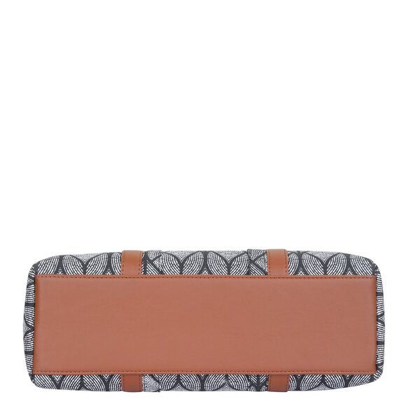 Women Monochrome Printed Shoulder Tote Bag – Hand Crafted Fabric Handbags Purse - Picture 6 of 10